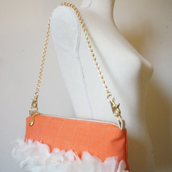 [稀有] 1點事兒袋：日本傳統工藝紡織×皮包（橙​​色）的合作 第6張的照片