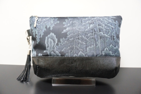日本傳統的紡織協作離合器回×皮革，皮革流蘇 第2張的照片