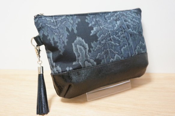 日本傳統的紡織協作離合器回×皮革，皮革流蘇 第4張的照片