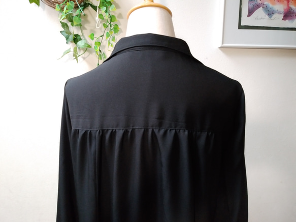 着物リメイクワンピース/M〜L/黒留袖ドレス/長袖/フォーマル 6枚目の画像