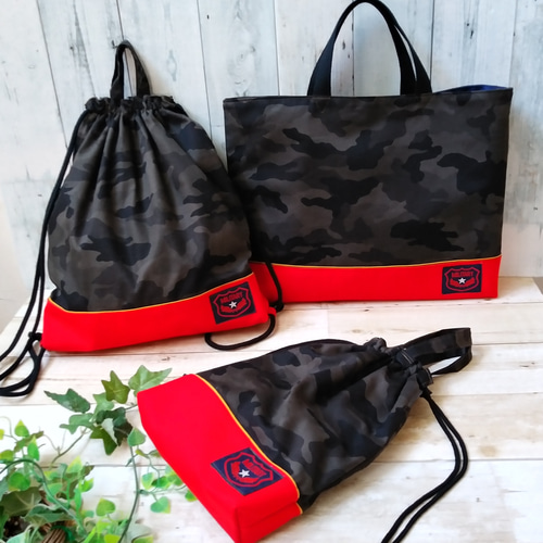 ヌビレッスンバッグ ヌビ体操服袋 上履き袋 ハンドメイド 3点セット