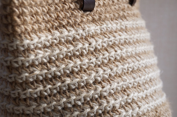 白色邊框亞麻籃袋（訂製） 第4張的照片