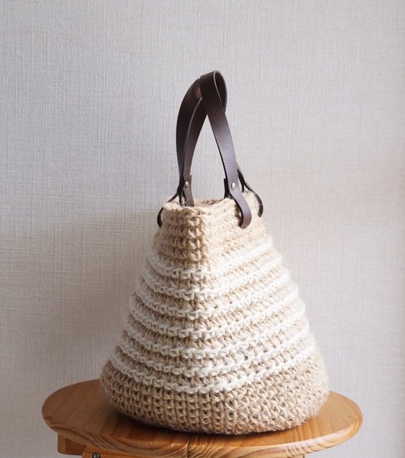 白色邊框亞麻籃袋（訂製） 第5張的照片