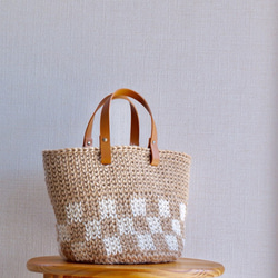 麻繩籃袋格紋 ①S碼【訂製】 第1張的照片