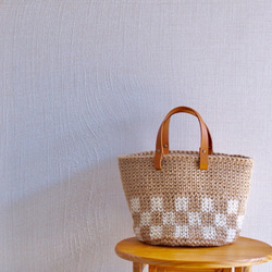 麻繩籃袋格紋 ①S碼【訂製】 第2張的照片