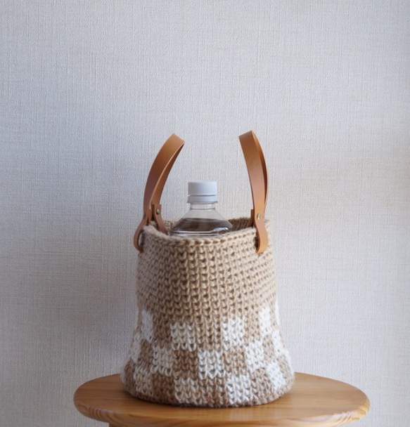 麻繩籃袋格紋 ①S碼【訂製】 第4張的照片