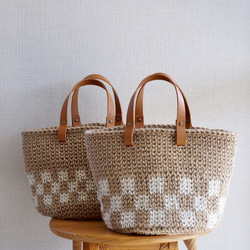 麻繩籃袋格紋 ①S碼【訂製】 第8張的照片