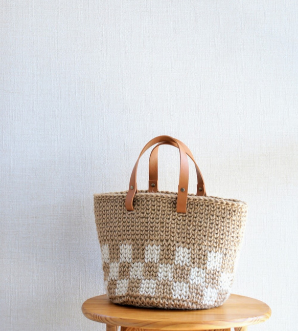 麻繩籃袋格紋 ①S碼【訂製】 第10張的照片