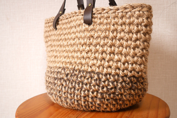 [精選] 手工編織包，巧克力雙色 第6張的照片