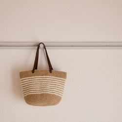 麻繩籃袋 大 有邊 白色 [訂製] 第2張的照片