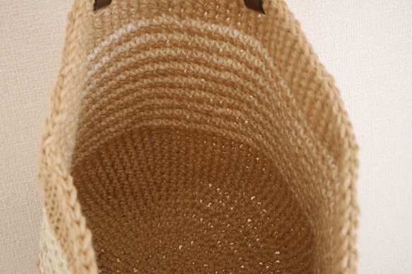 麻繩籃袋 大 有邊 白色 [訂製] 第3張的照片