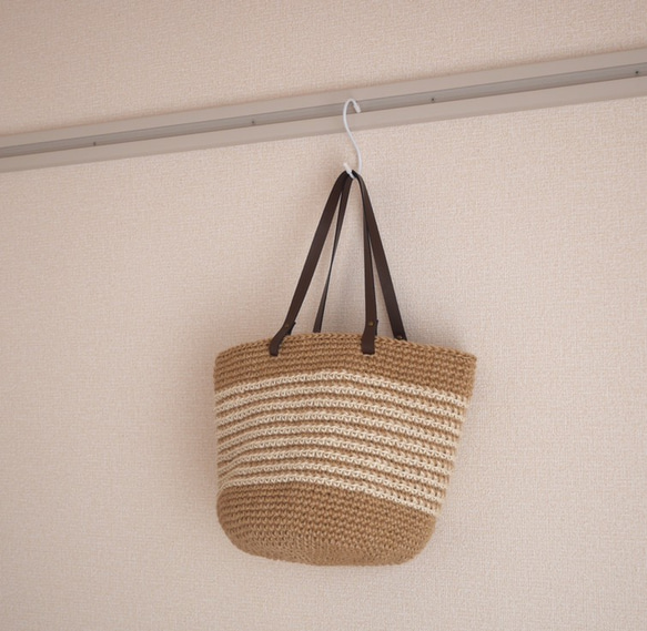 麻繩籃袋 大 有邊 白色 [訂製] 第4張的照片