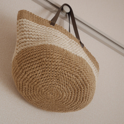 麻繩籃袋 大 有邊 白色 [訂製] 第5張的照片