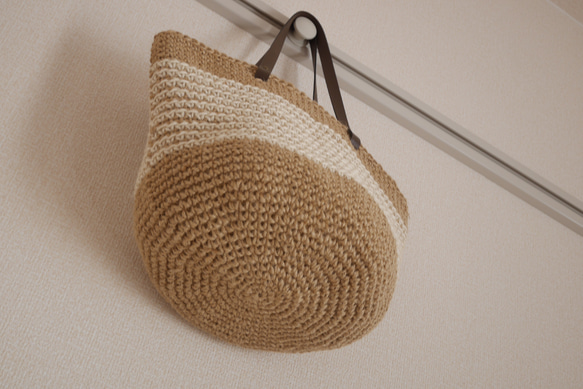 麻繩籃袋 大 有邊 白色 [訂製] 第5張的照片