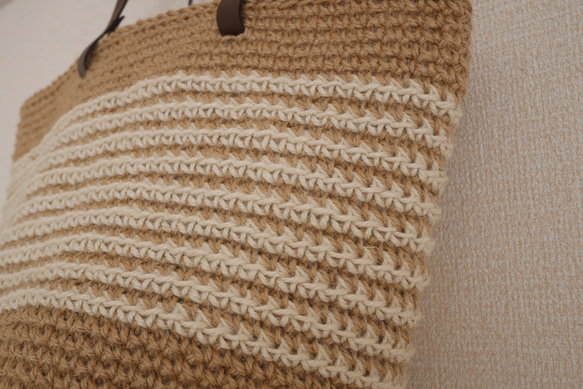 麻繩籃袋 大 有邊 白色 [訂製] 第6張的照片