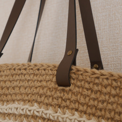 麻繩籃袋 大 有邊 白色 [訂製] 第7張的照片