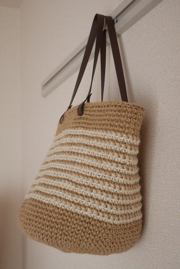 麻繩籃袋 大 有邊 白色 [訂製] 第8張的照片