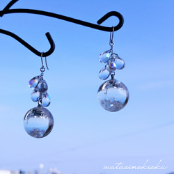 「ピュアな心で…♡」Water◇jewel◇ピアス(silver925ﾌｯｸ/樹脂/イヤリング変更可) 1枚目の画像