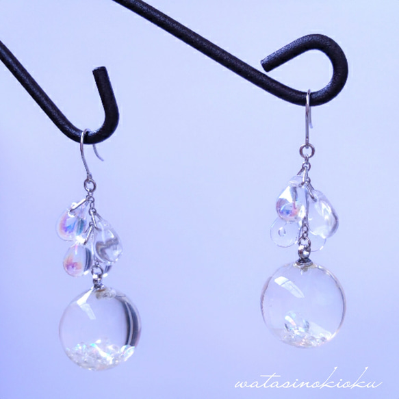 「ピュアな心で…♡」Water◇jewel◇ピアス(silver925ﾌｯｸ/樹脂/イヤリング変更可) 5枚目の画像