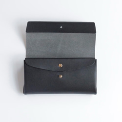 スアレロングウォレット 6ポケット ＃黒 / suare long wallet #black 長財布 2枚目の画像