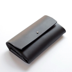 スアレロングウォレット 6ポケット ＃黒 / suare long wallet #black 長財布 3枚目の画像