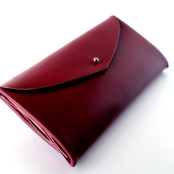 basic long wallet / ベーシックロングウォレット　＃Cocoa red/ココアレッド 2枚目の画像