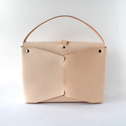 2way leather box bag / 2way レザーボックスバッグ　#ベージュ（ヌメ革） 6枚目の画像