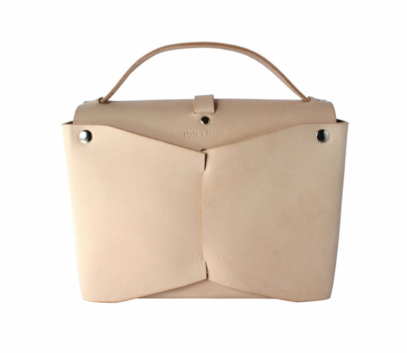 mini box bag #beige / ミニレザーボックスバッグ #ベージュ 4枚目の画像