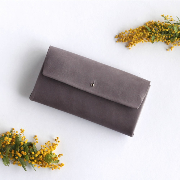 suare long wallet #grayish purple/ スアレロングウォレット 長財布 ＃灰紫 1枚目の画像