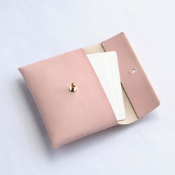 suare card case #pale pink/ スアレカードケース・名刺入れ ＃ペールピンク 3枚目の画像