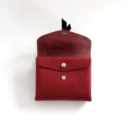 折りショートウォレット＃ワインレッド / ori short wallet #wine red 2枚目の画像