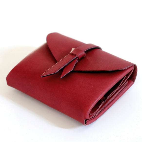 折りショートウォレット＃ワインレッド / ori short wallet #wine red 5枚目の画像