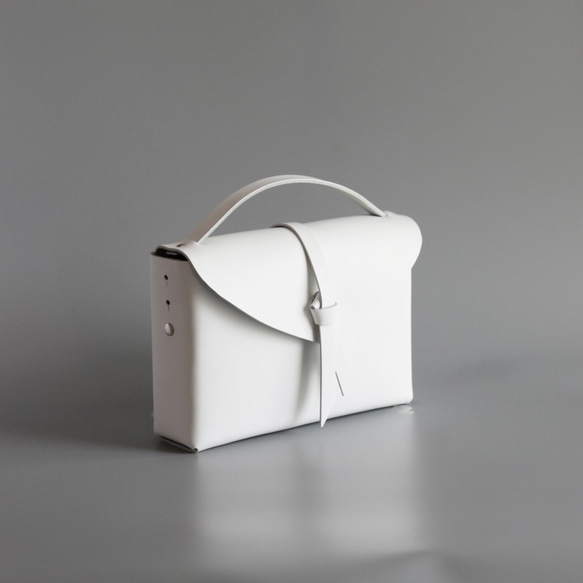 2way box bag slim #white/ 2way レザーボックスバッグ スリム #ホワイト 5枚目の画像