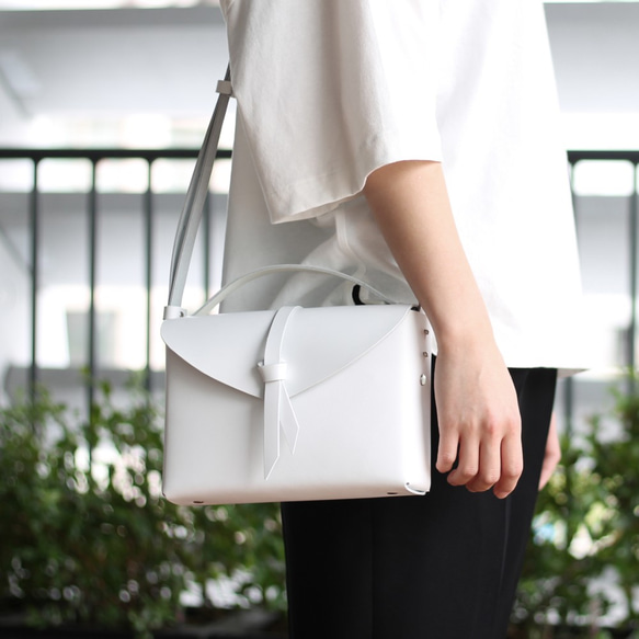 2way box bag slim #white / 2way 皮革 box bag slim #white 第8張的照片