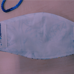 新作ハンドメイド接触冷感クールマスクポケット保冷剤フィルター付選択可メッシュドライ子供用鳥刺繍風 4枚目の画像