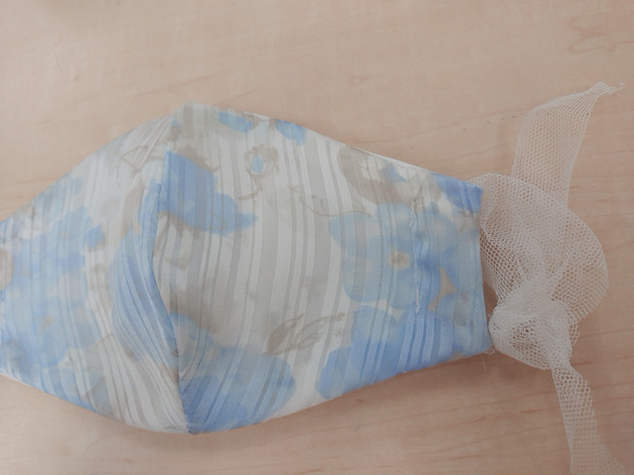 新作夏用ハンドメイドマスク青花柄オーダーメイド＋１００円ドライオーガニックコットンメッシュ生地 10枚目の画像