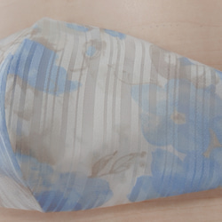 新作夏用ハンドメイドマスク青花柄オーダーメイド＋１００円ドライオーガニックコットンメッシュ生地 6枚目の画像