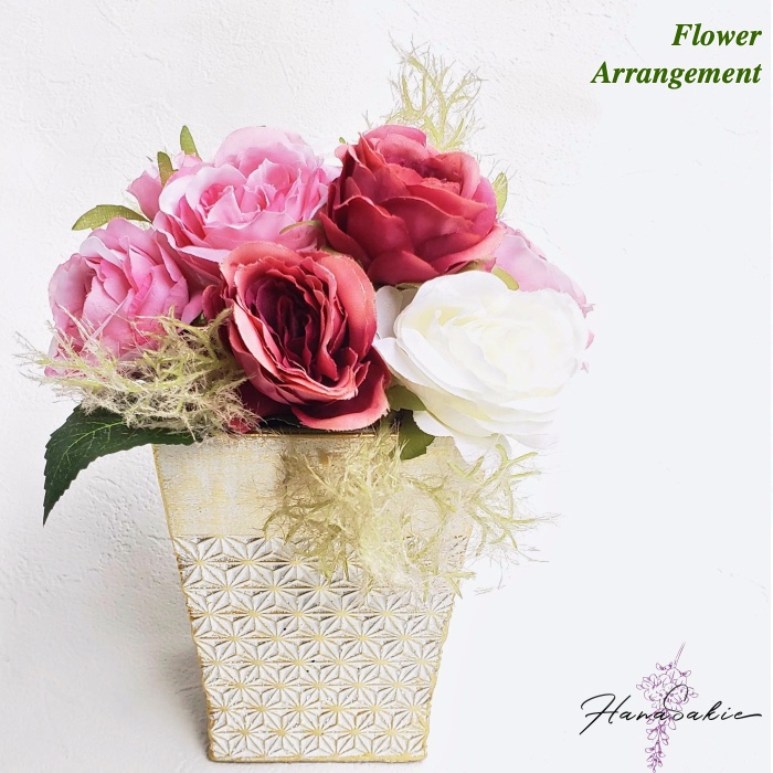 ［ 送料無料 ] 3色バラのアレンジメント フラワーアレンジメント アレンジ ピンク マジェンダ ホワイト 敬老の日 4,565円