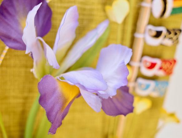 ［ 端午の節句 ］送料無料 鯉のぼりと菖蒲の花の掛け飾り 子どもの日 送料無料 造花 こどもの日 子供  初節句 3枚目の画像