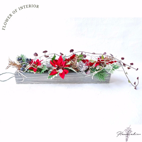 残1点！Xmas 飾り方2way ポインセチア 壁ドア飾り 送料無料 BOX