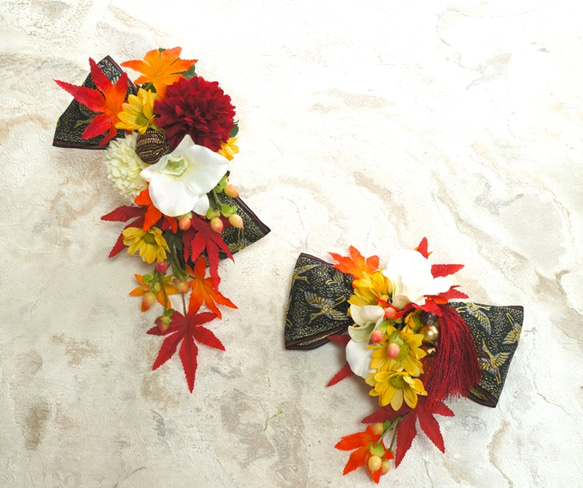 Sale2割引☆和装用　紅葉美しい秋のハンドレット 5枚目の画像