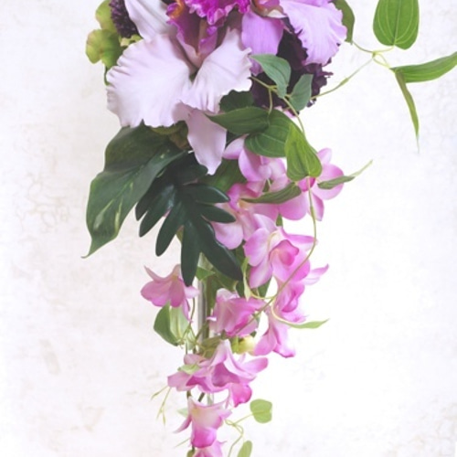 カトレア、ブーケ♪ 限定1点】カトレアとランのキャスケードブーケ 捧花 HanaSakie 的作品