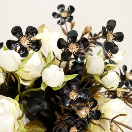White & Black ＆ Gold ブーケ ブートニアセット ブーケ HanaSakie