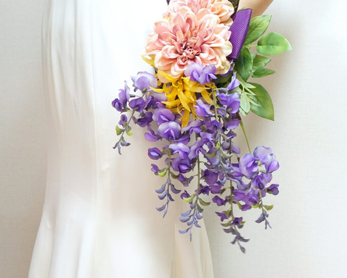 パンパスと藤の花の和装ブーケ♡特大 パンパスと藤の花の和装ブーケ♡特大