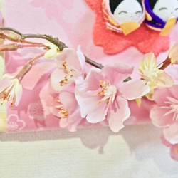 【1点限り！送料無料】桜とお雛様の壁飾り/ひな祭り ピンク ドア飾り 玄関 ひなまつり タペストリー 7枚目の画像