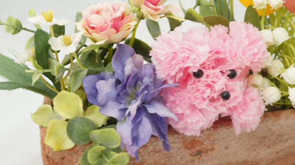 【送料無料】母の日ワンコアレンジ＆ハンドクリームセット 造花 犬 わんちゃん おかあさん 10枚目の画像