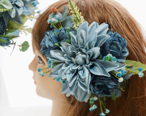 本物花 髪飾り 大切な日の為に プリザーブドフラワー ウエディング  結婚式 0_2c304dd80683048a6f570835c554