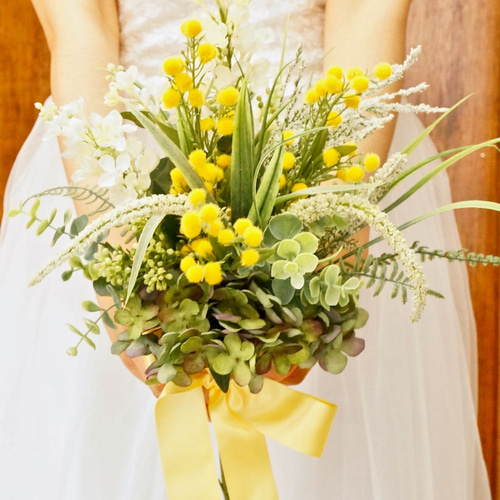 お値下げ！【 送料無料 】ミモザとライラックのナチュラルブーケ