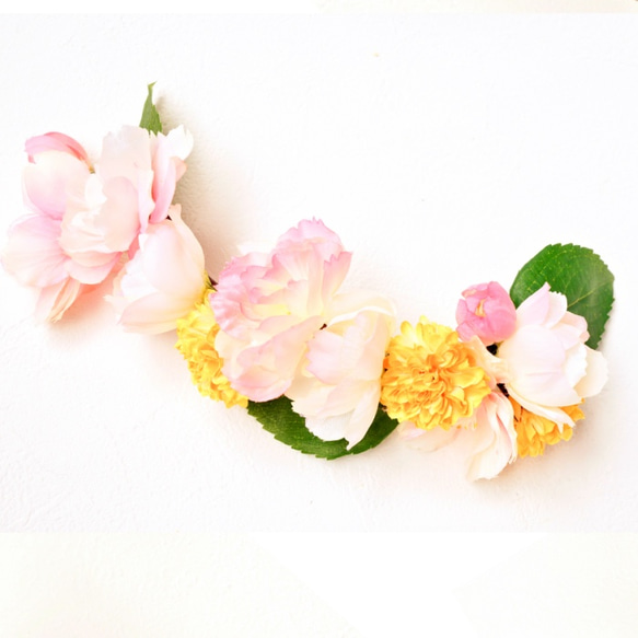 さくらとマムの髪飾り 造花 ピンク ウェデイング プレ花嫁 桜 サクラ ヘッドコサージュ 組みヘッド 3枚目の画像