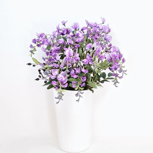 送料無料 】藤の花 白花器のアレンジメント 造花 CT触媒加工 大きめ